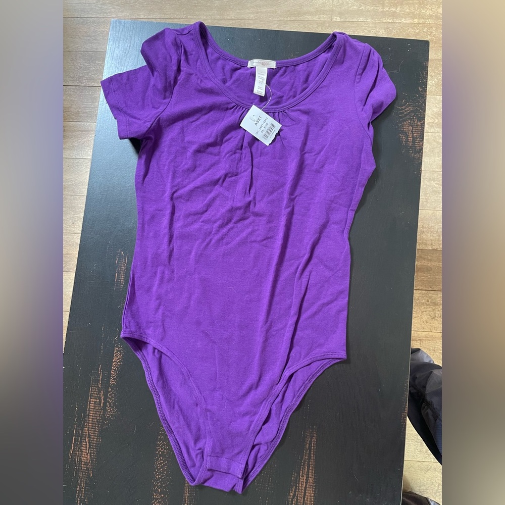 Purple body suit, large